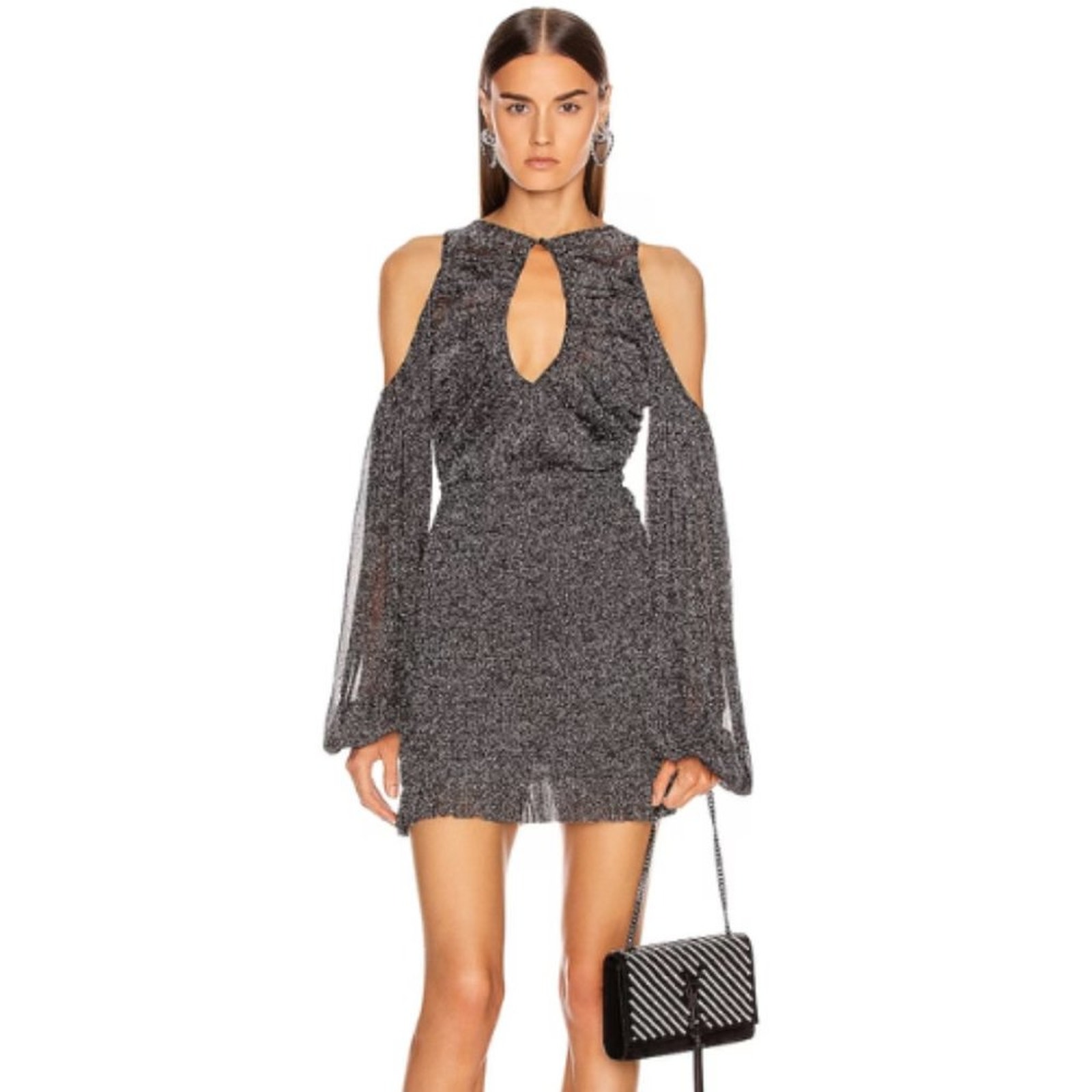 Alice Mccall Spell Mini Dress In Black And Silver Nwt Size 8